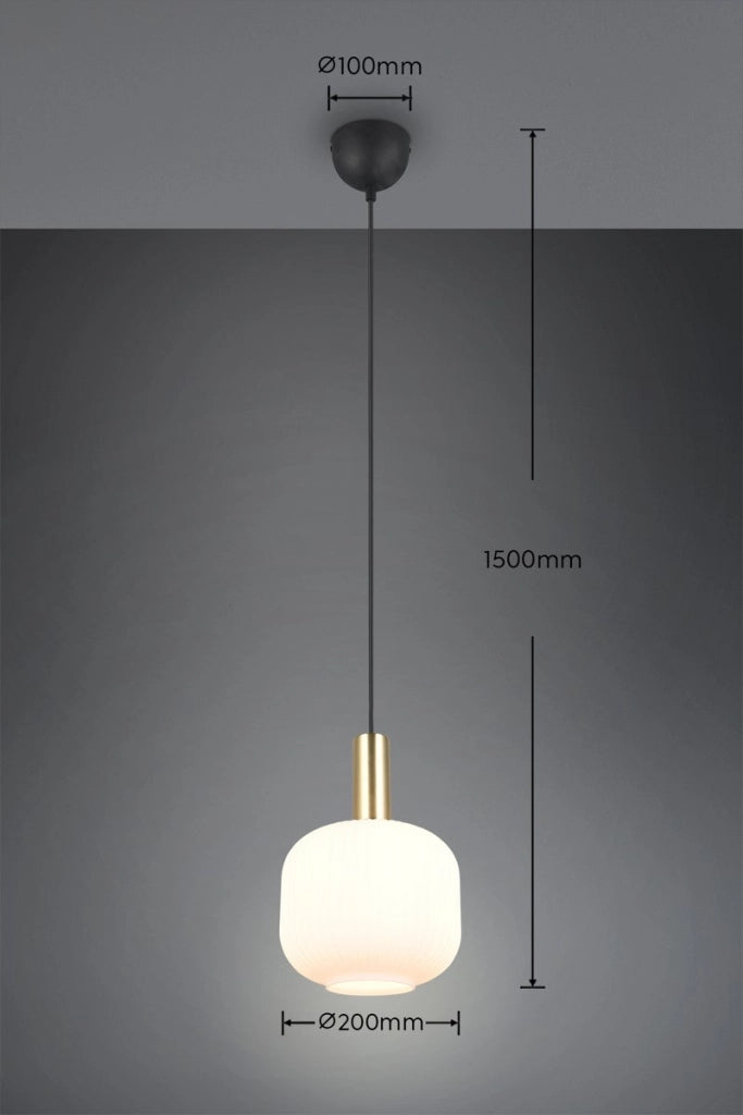 Lampada a sospensione Trio Diva nera ottone Ø20 E27