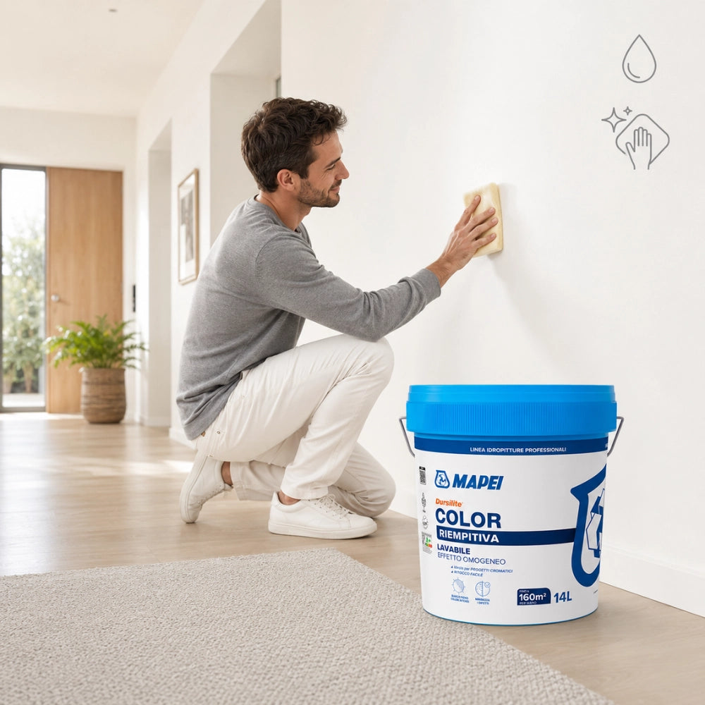 Mapei dursilite color idropittura murale lavabile per interni 14l