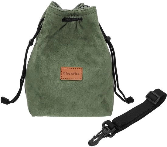 Borsa per Fotocamera DSLR con Cinturino Regolabile e Tasca per Trekking, Verde, L, Compatta