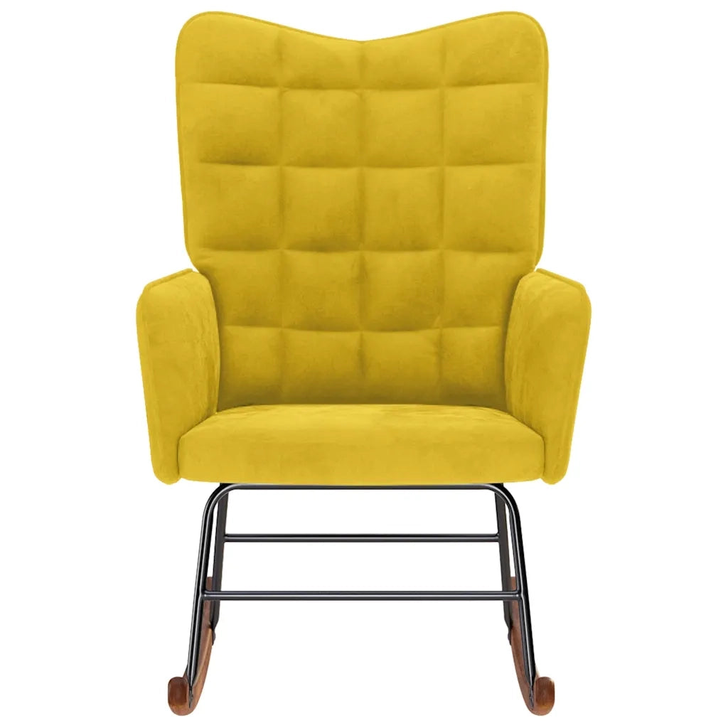Sedia a Dondolo Gialla in Velluto CFW9711605