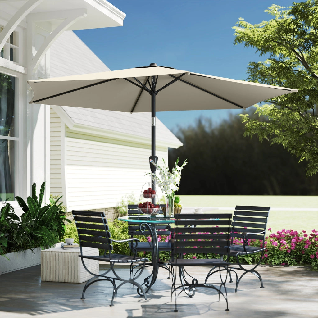 Ombrellone da balcone pieghevole 270 cm crema ¨C zephmum ¨C UV 50+ con manovella