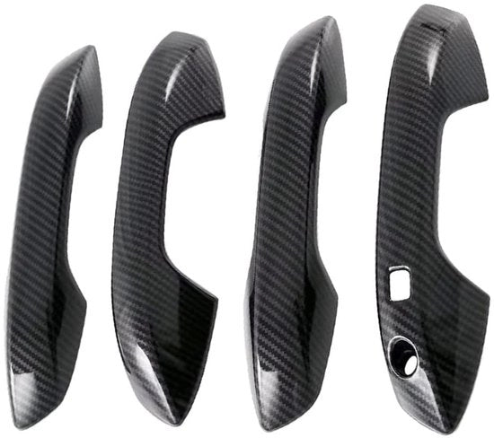 Copertura per Maniglia Esterna - Protezione e Decorazione - Maniglia Sticker - Fibra di Carbonio - ABS - 4 Pezzi
