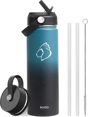 Ottima bottiglia d'acqua isolante in acciaio inossidabile 750 ml con manico e apertura ampia - ideale per bevande fredde