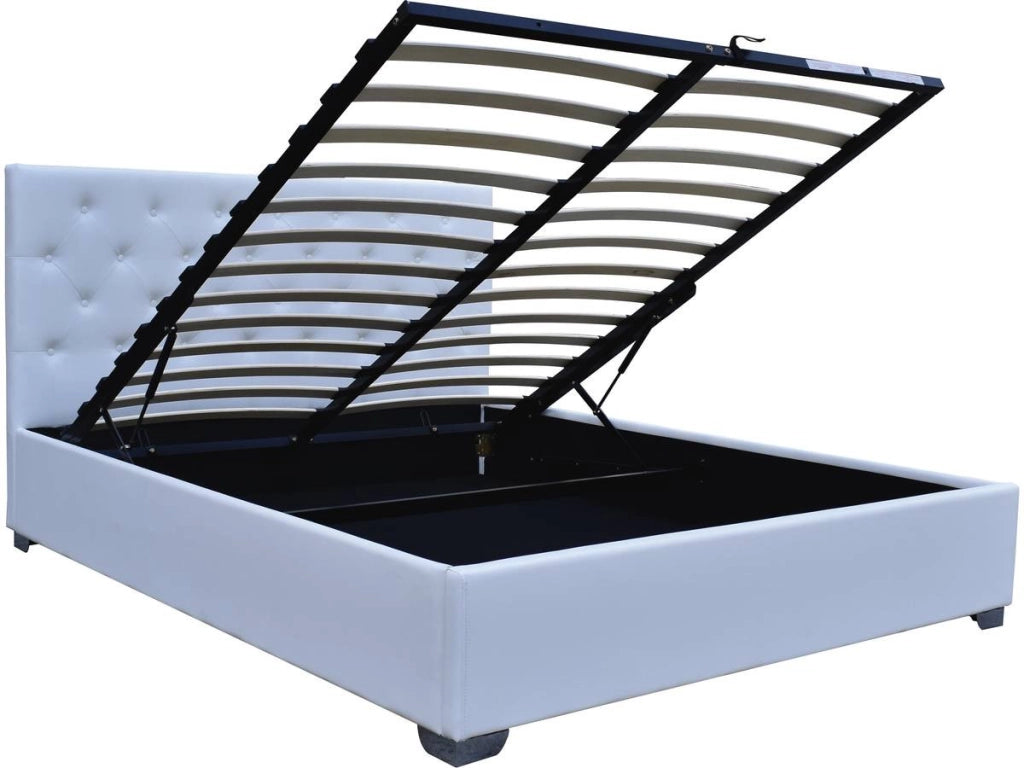 Letto matrimoniale con contenitore  "TINO" - 140 × 190 cm - Bianco