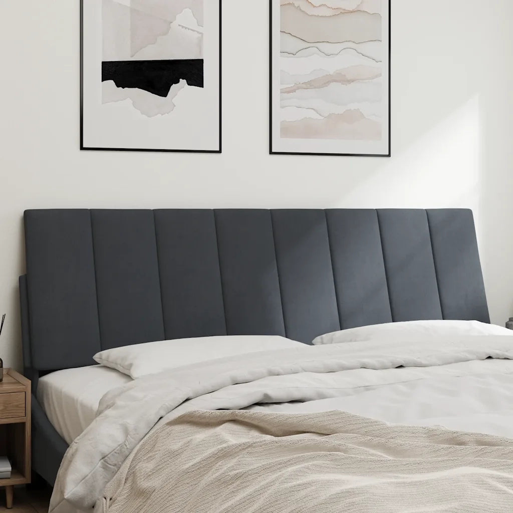 Cuscino Testiera Hanko Grigio Scuro 160 cm in Velluto CFW5146079
