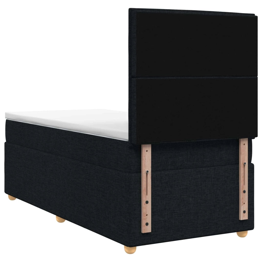 Letto box spring con materasso Nero 80 x 200 cm Tessuto 3455226