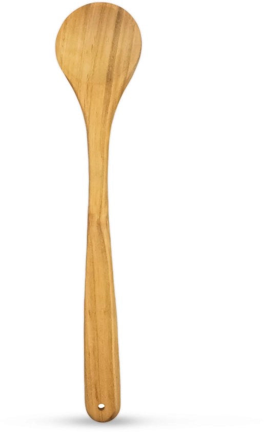 Cucchiaino da cucina in legno di ciliegio di 30 cm, con occhio di fissaggio, realizzato in Germania | Cucchiaino da cucina in legno di ciliegio di 30 cm con occhio di fissaggio | Aiuto da cucina in legno per la preparazione dei cibi