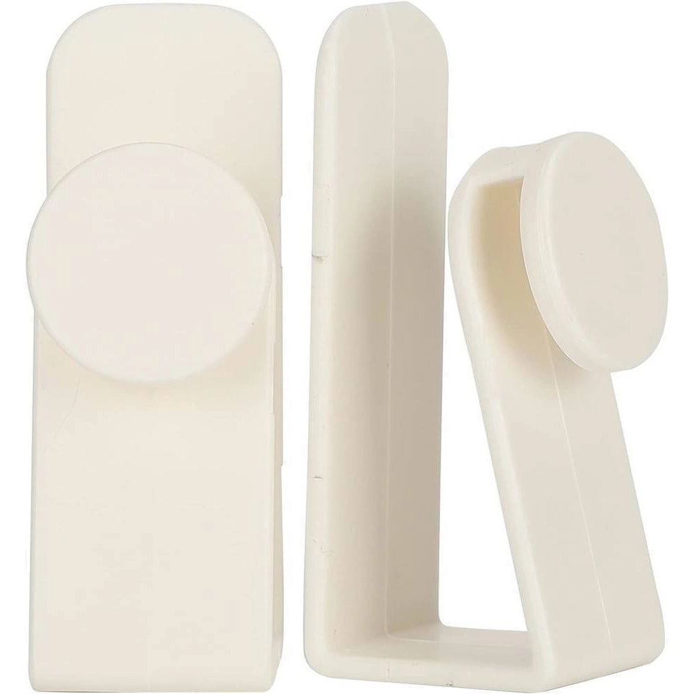 Trade Shop - Set 2pz Ganci Per Porta Armadio Portatili Per Appendere Oggetti Casa Bianco 87359 -