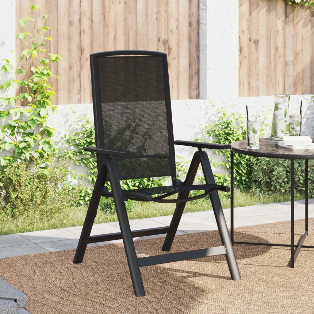 Sedie da giardino reclinabili 2 pcs Nero 58 x 71 x 112 cm