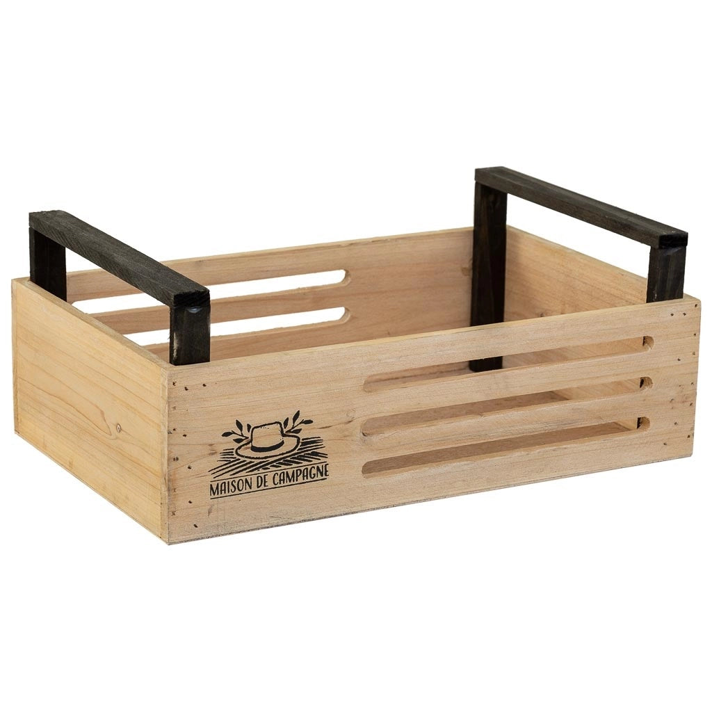 Cesto in legno marrone 33x21x9/13 h
