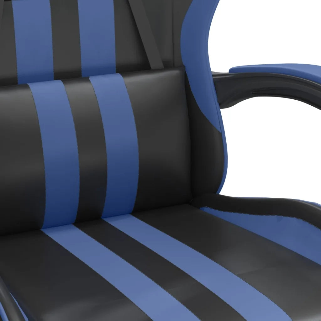 Sedia da Gaming | Sedia da e-sports Girevole Nero e Blu in Similpelle