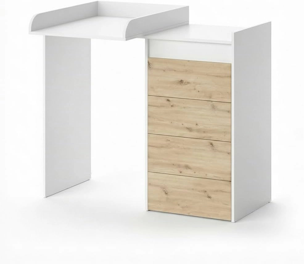Set di mobili da bagno Alf, Bianco, 105 cm, composto da mobile sottolavabo, specchiera e colonna alta