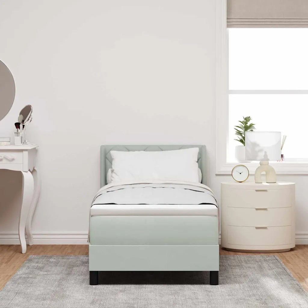 Letto a molle con testiera Grigio chiaro 200 x 80 cm Poliestere