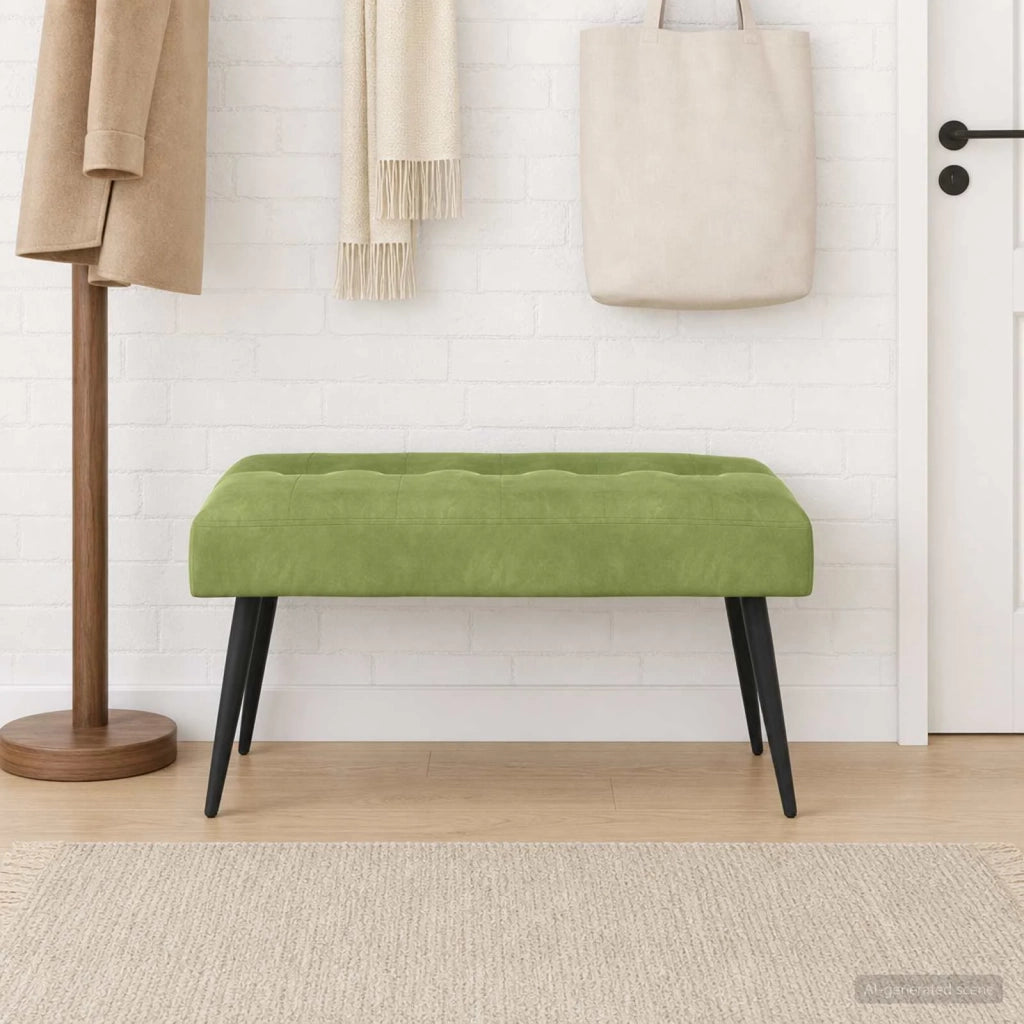 Panchina con bottoni imbottiti Verde chiaro 80 x 40 x 46 cm 42038518