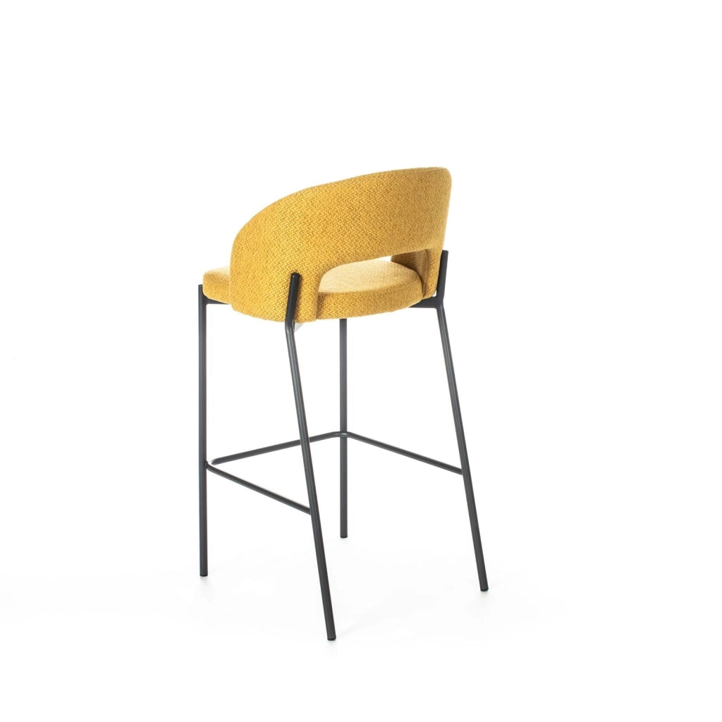 Set 2 Sgabelli 52x50x89 cm in Tessuto Greta Giallo