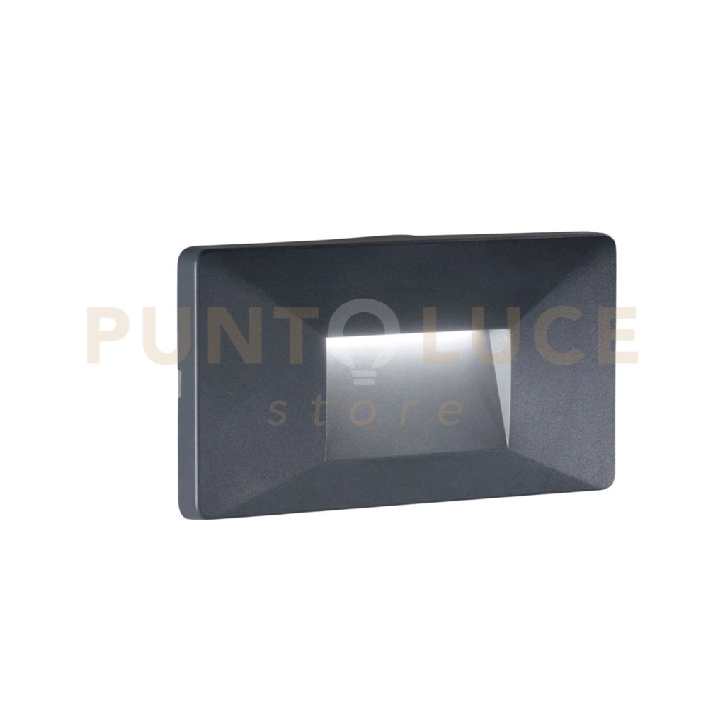 SEGNAPASSI A INCASSO LED BREEN ANTRACITE 4W 380LM CCT 3000K / 4000K IP65 19X1X9CM