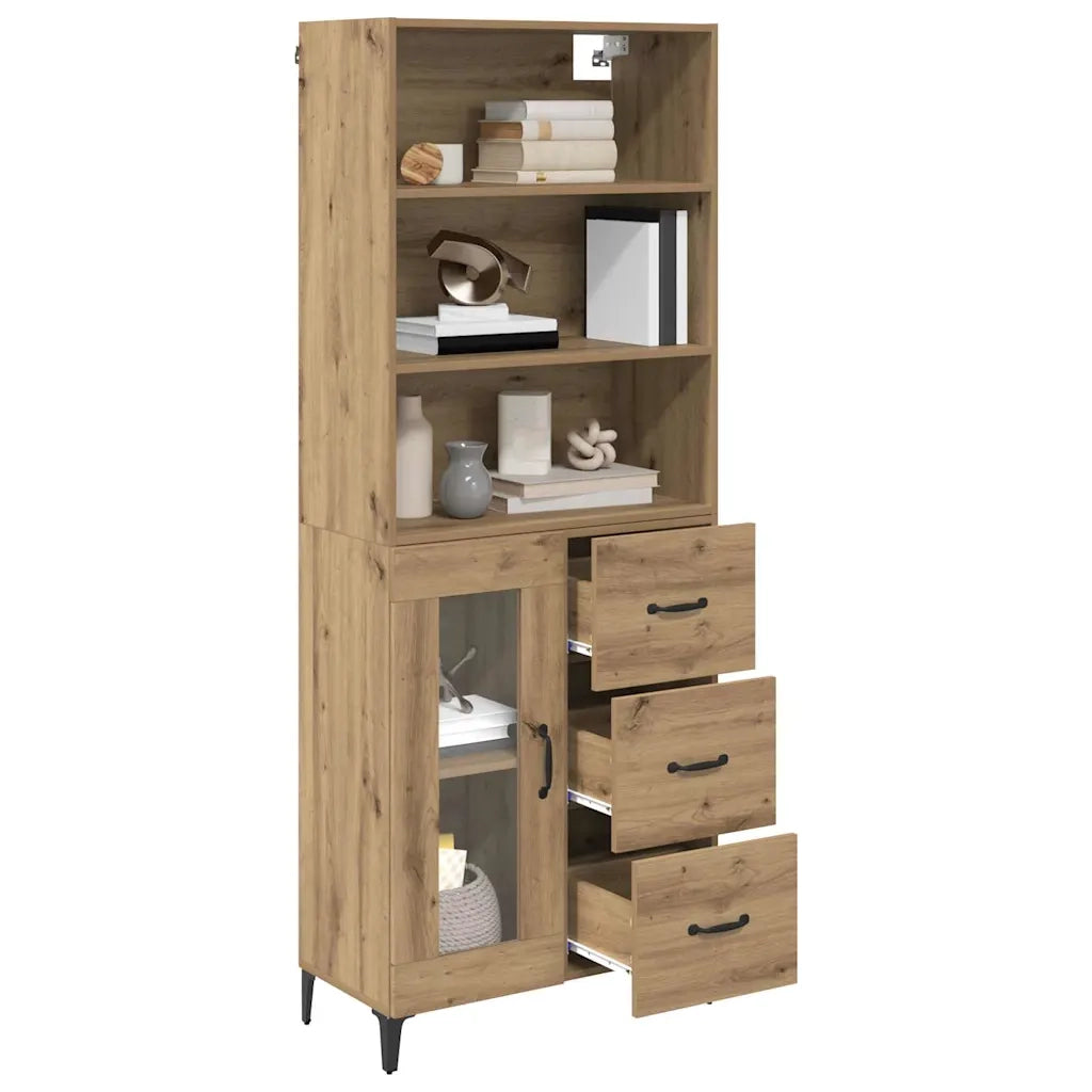 Credenza con Cassetto-Buffet-Armadio da cucina Rovere artigianale 69,5 x 34 x 180 cm 252820