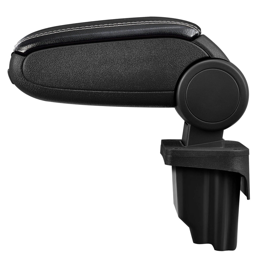 Bracciolo centrale per BMW E46 con scomparto imbottito in similpelle nera con cuciture bianche 03_0000385