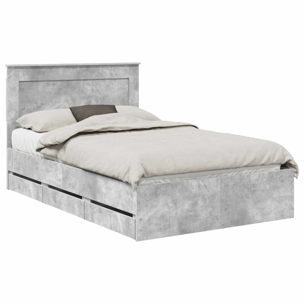 Struttura del letto con cassetto Grigio cemento 120 x 190 cm 3410189