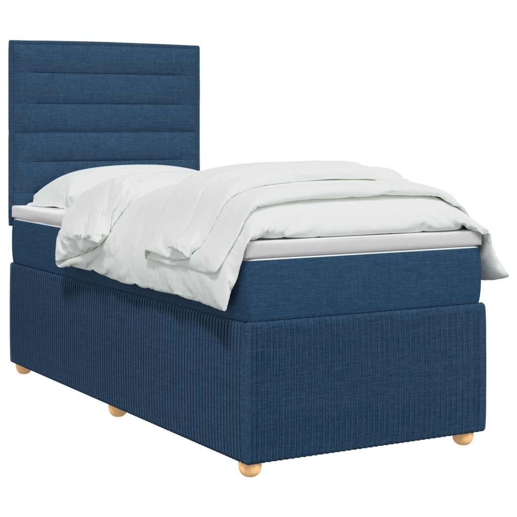Letto box spring con materasso Blu 90 x 200 cm Tessuto 3454304