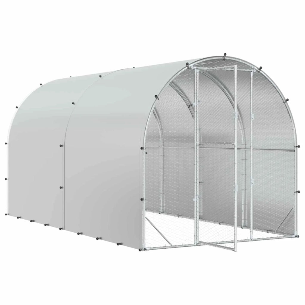 Pollaio Argento 400 x 200 x 200 cm Acciaio zincato 3434686