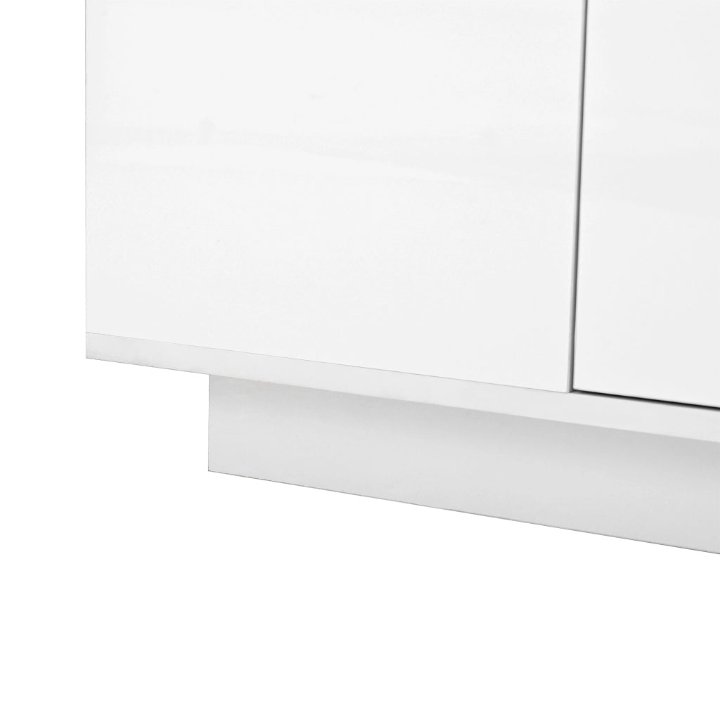 Tavolino da caffè 105x50x35 cm; con LED e spazio contenitivo; truciolare bianco
