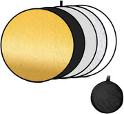 Reflettore Fotografico 5-in-1 - Rond Opvougalile Reflettore - Set Fotografico con Tasca di Ripiegamento - Diffusore per Studio - Portretto/Party - 60 cm - Reflettore Fotografico