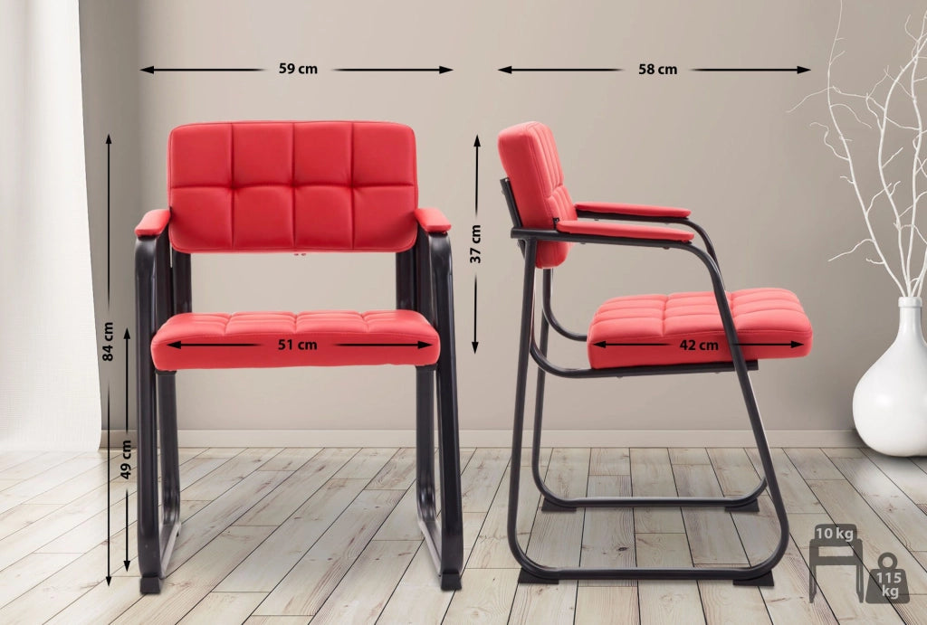 Sedia Visitatore Canada B in Similpelle rosso