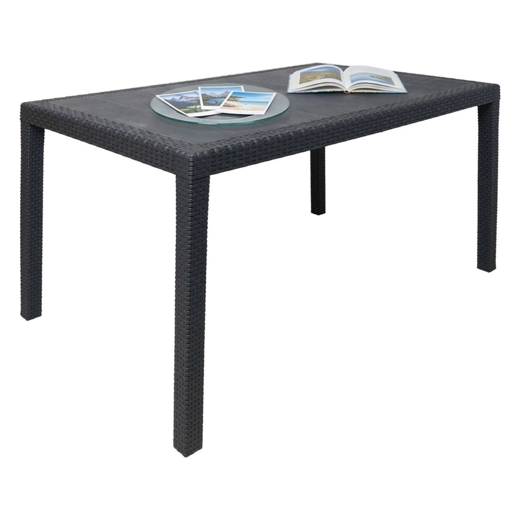 Ariana, Tavolo da Esterno 10 Posti Made in Italy, 90x150x72h cm Nero Antracite