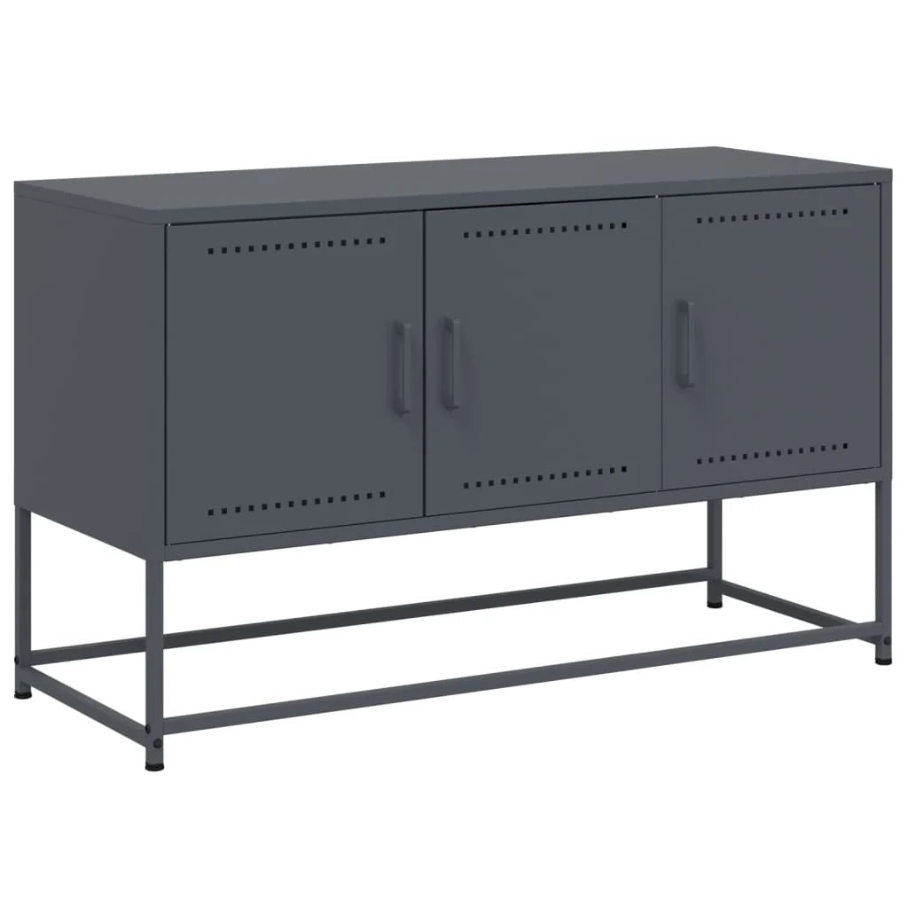 Mobile TV multimediale scaffale TV credenza mobile TV sala da pranzo soggiorno camera da letto antracite 100,5 x 39 x 60,5 cm acciaio antracite 02_0026385