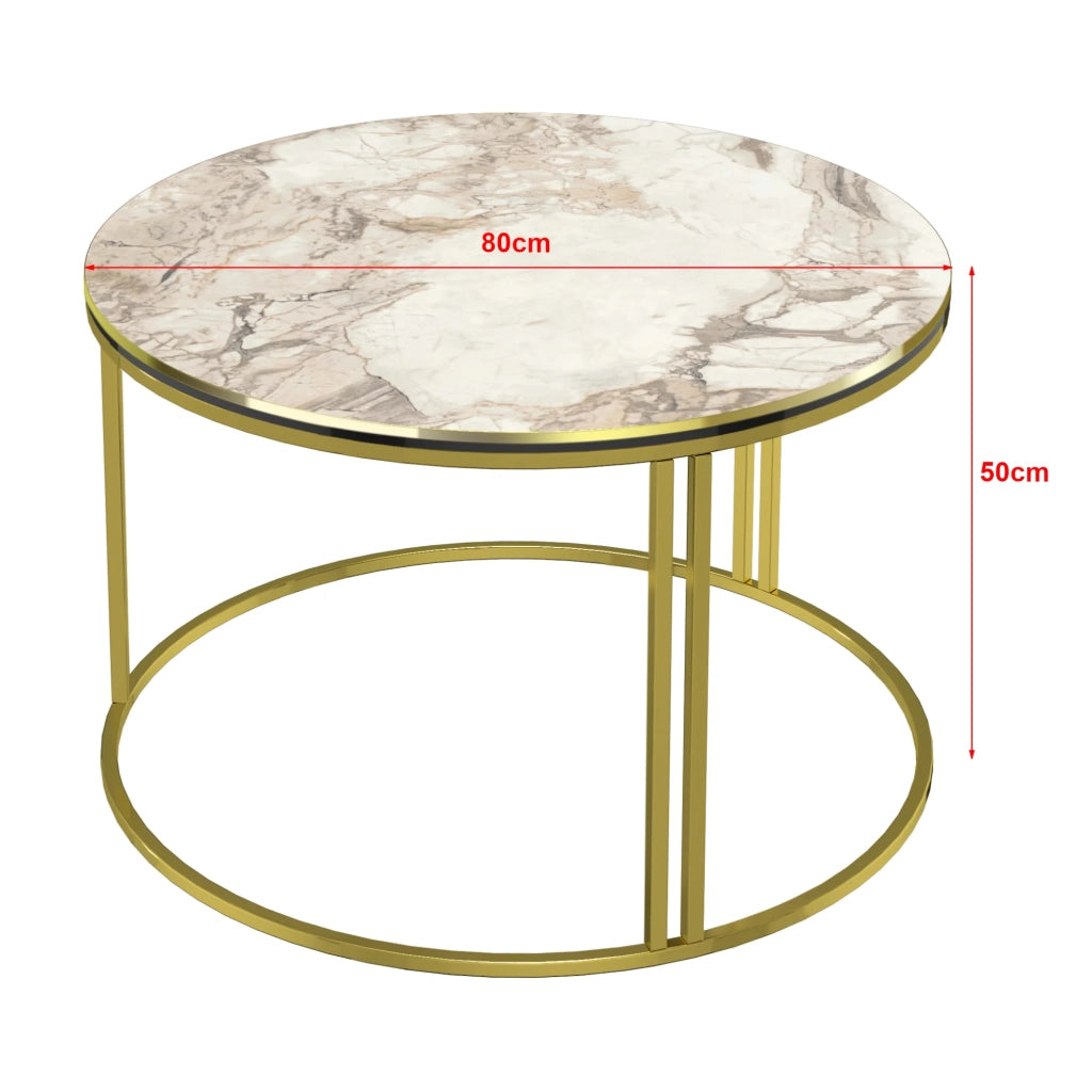 Tavolino rotondo 50 x 80 cm marmo bianco oro 03_0008424