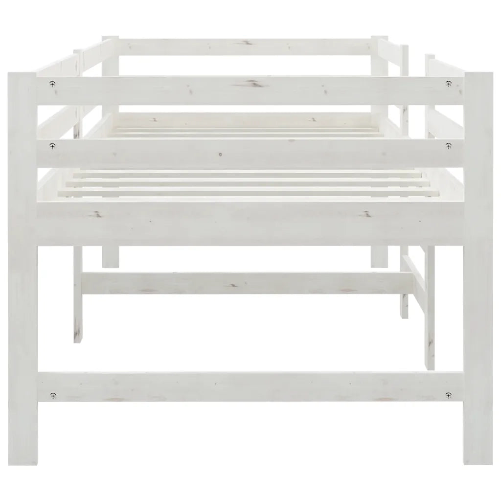 Giroletto senza Materasso Bianco 90x200 cm Legno Massello Pino 833096