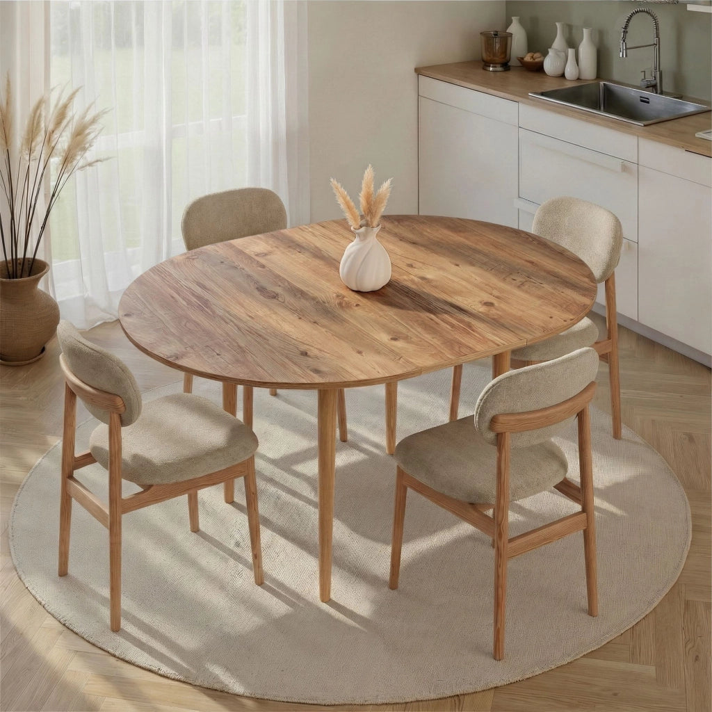 Tavolo da pranzo allungabile in legno "Viona" 100 x 100 x 75 cm - Pino Atlantico