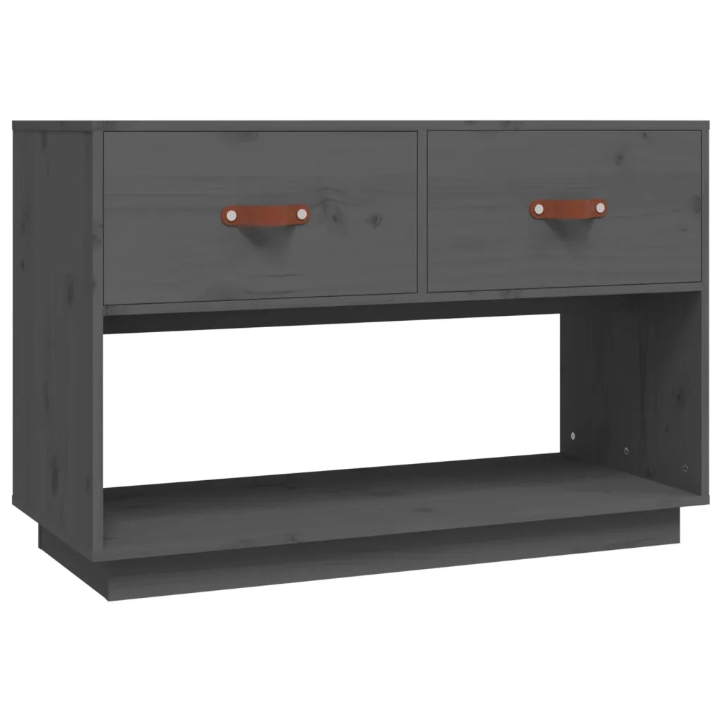 Mobile Porta TV Grigio 90x40x60 cm in Legno Massello di Pino 821524