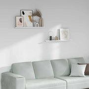 Scaffale da parete 2 pz Marmo Bianco 80 x 9 x 3 cm