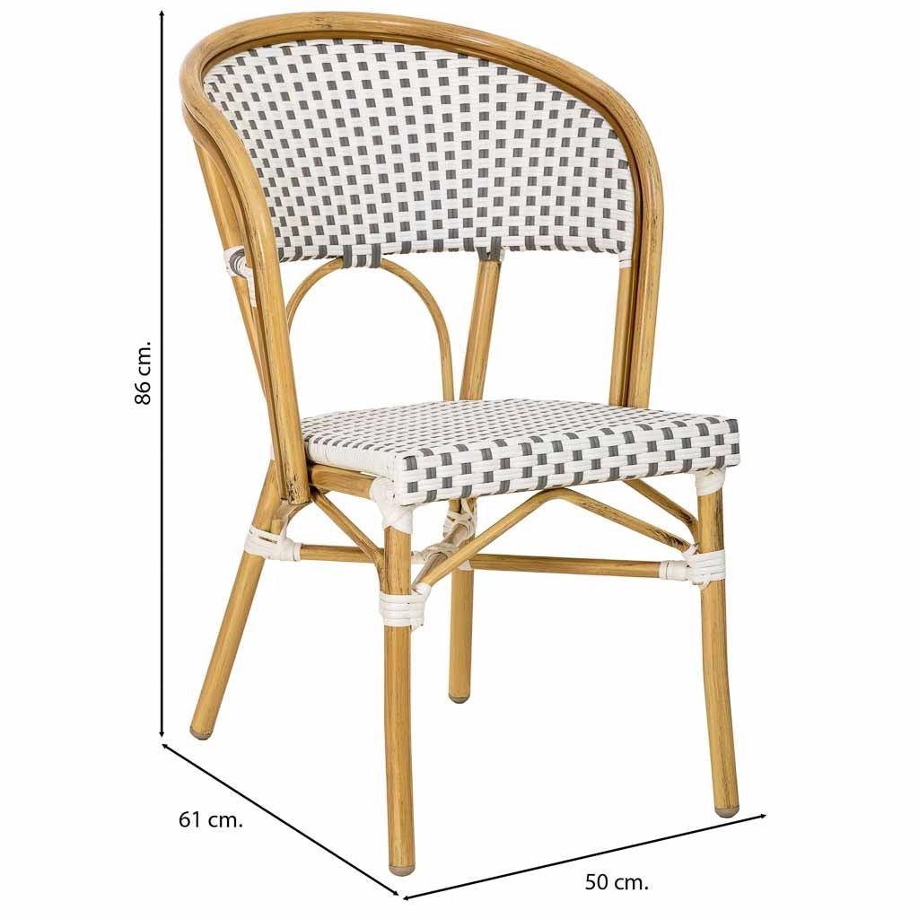 Sedia in rattan bianco 50x61x86h cm