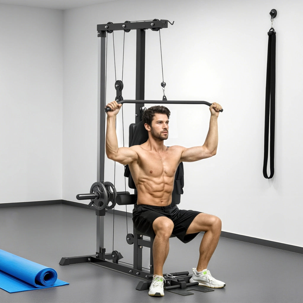 Stazione Fitness per Zuhause ¨C zephmum ¨C Nero, Acciaio e Pelle Sintetica