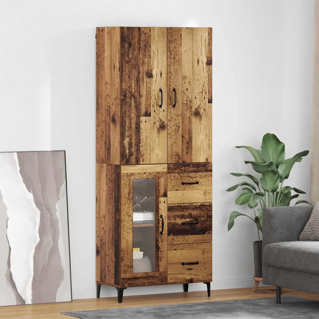 Credenza | Madia | Buffet da pranzo | Armadio da pranzo Legno vecchio 69,5 x 34 x 180 cm Legno multistrato