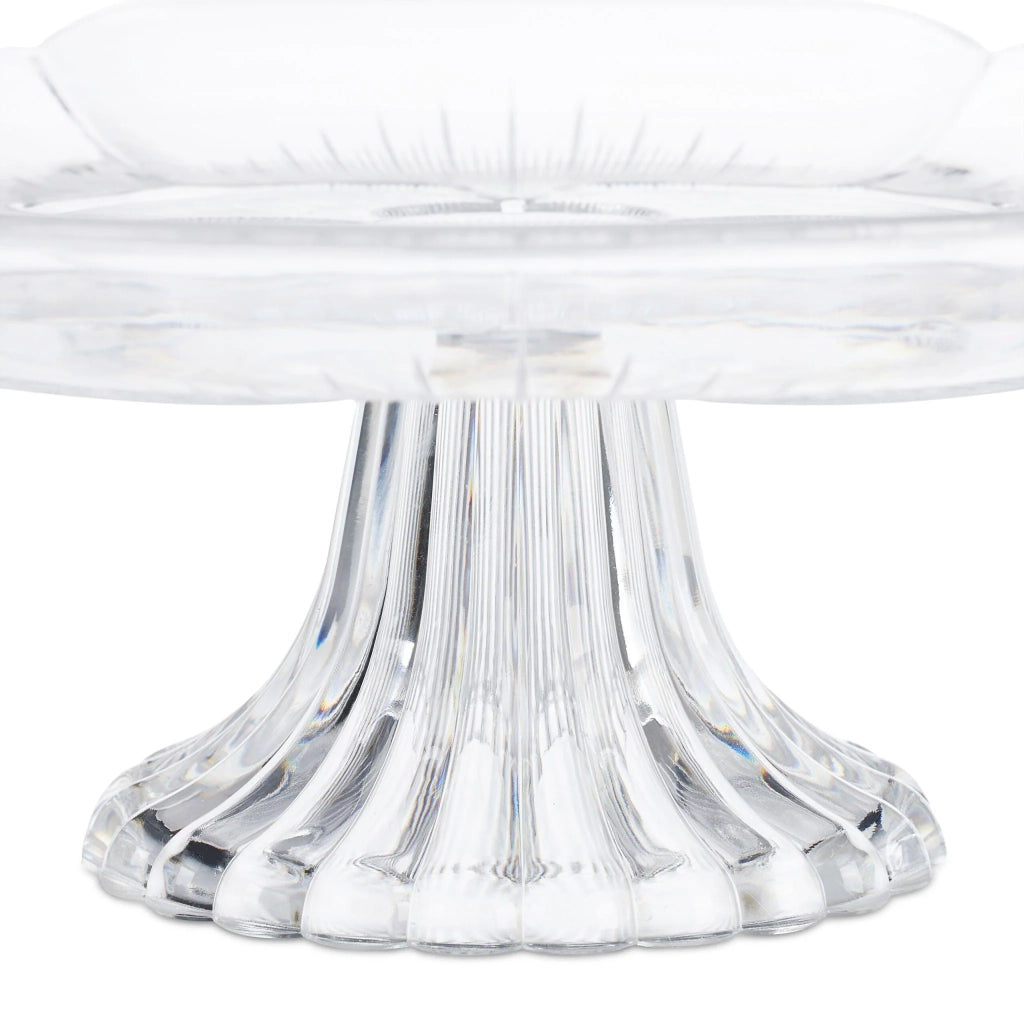 Alzata per torte elegante floreale versatile 30 x 30 x 10 cm in plastica trasparente 13_0014562