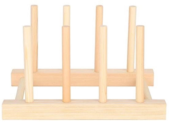 Organizzatore per Cucina - Ripiano in Legno - Conserva Spazio - Ripiegabile - Per Piatti/Tazze - Compatto e Pratico