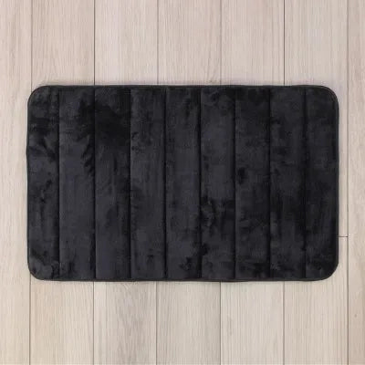 Tappeto bagno 100% poliestere 45x75 nero antiscivolo  Memo