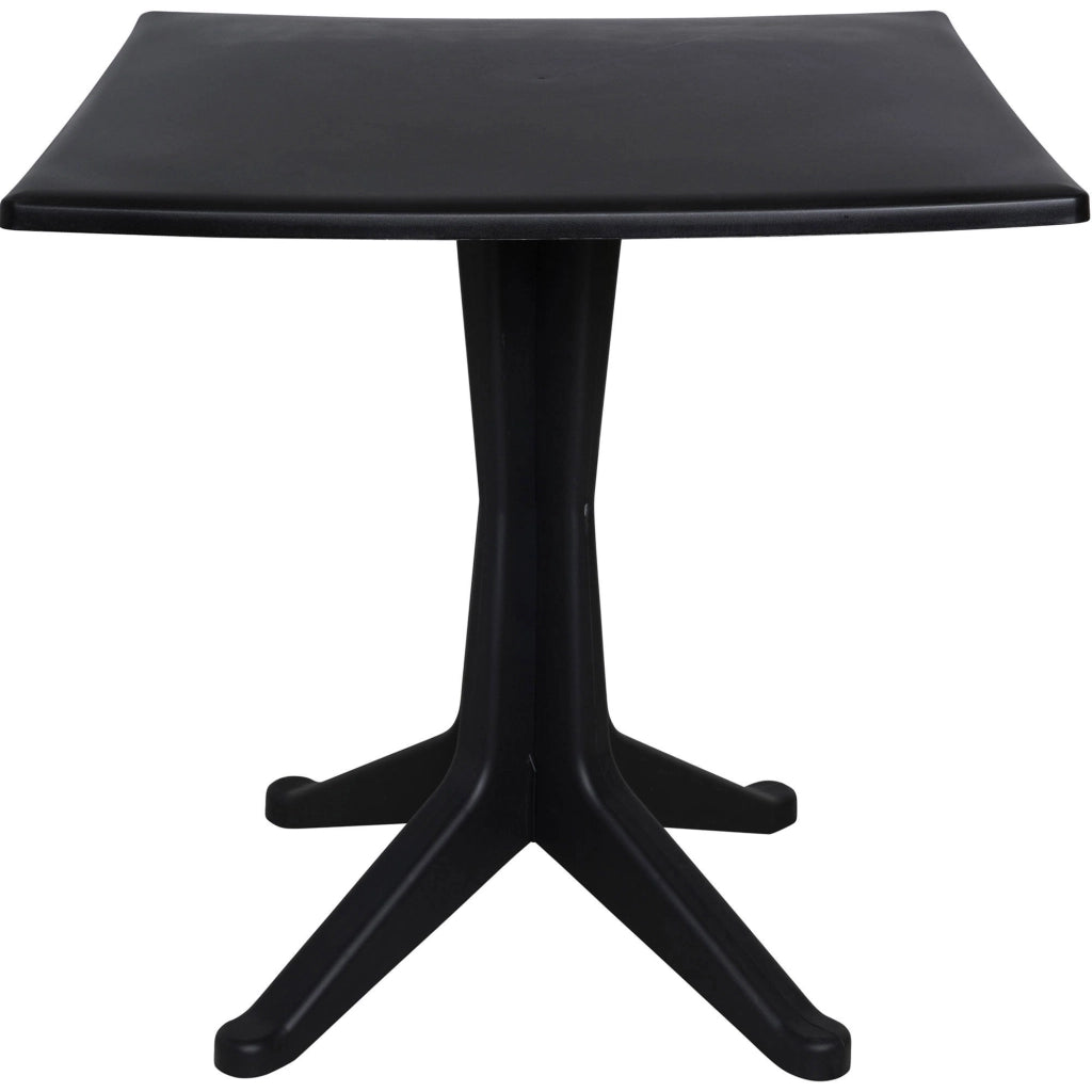 Tavolo da esterno Agostini, Tavolo quadrato fisso, Tavolino da giardino multiuso, 100% Made in Italy, Cm 70x70h72, Antracite