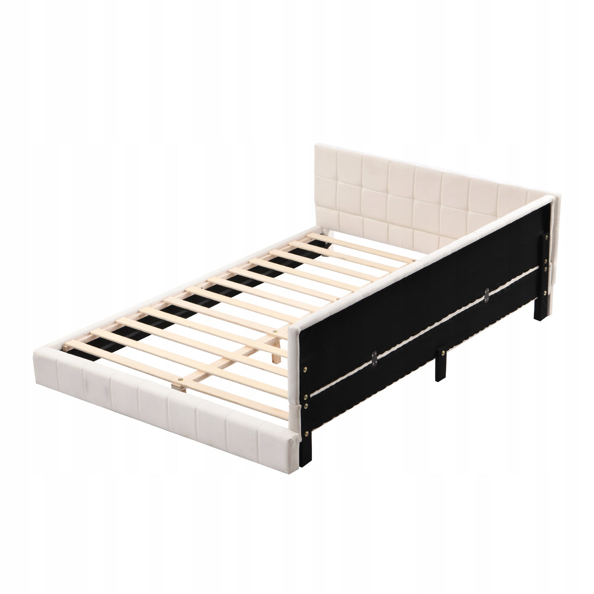 Letto imbottito 140x200 beige velluto - Xylo