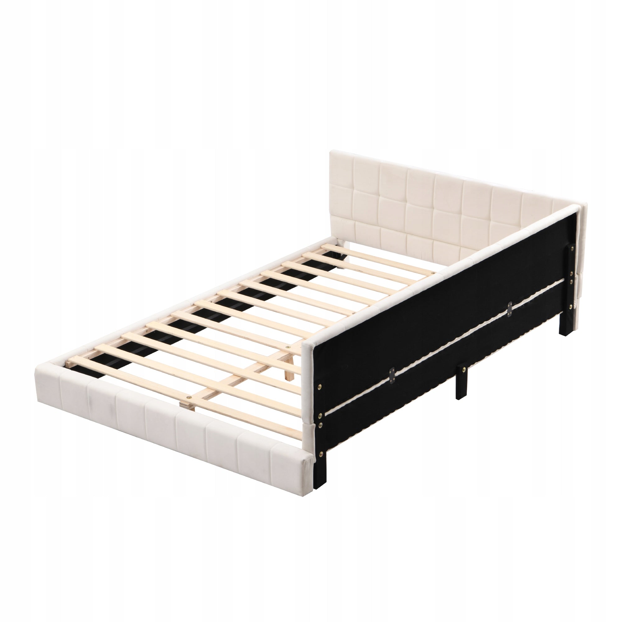 Letto imbottito 140x200 beige velluto - Xylo