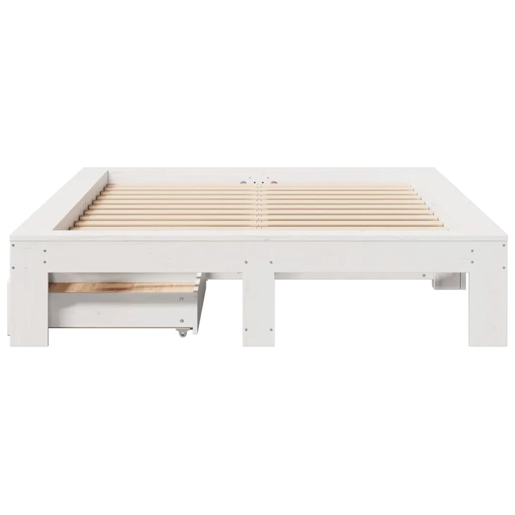 Giroletto senza Materasso Bianco 120x190 cm Legno Massello Pino 3309018