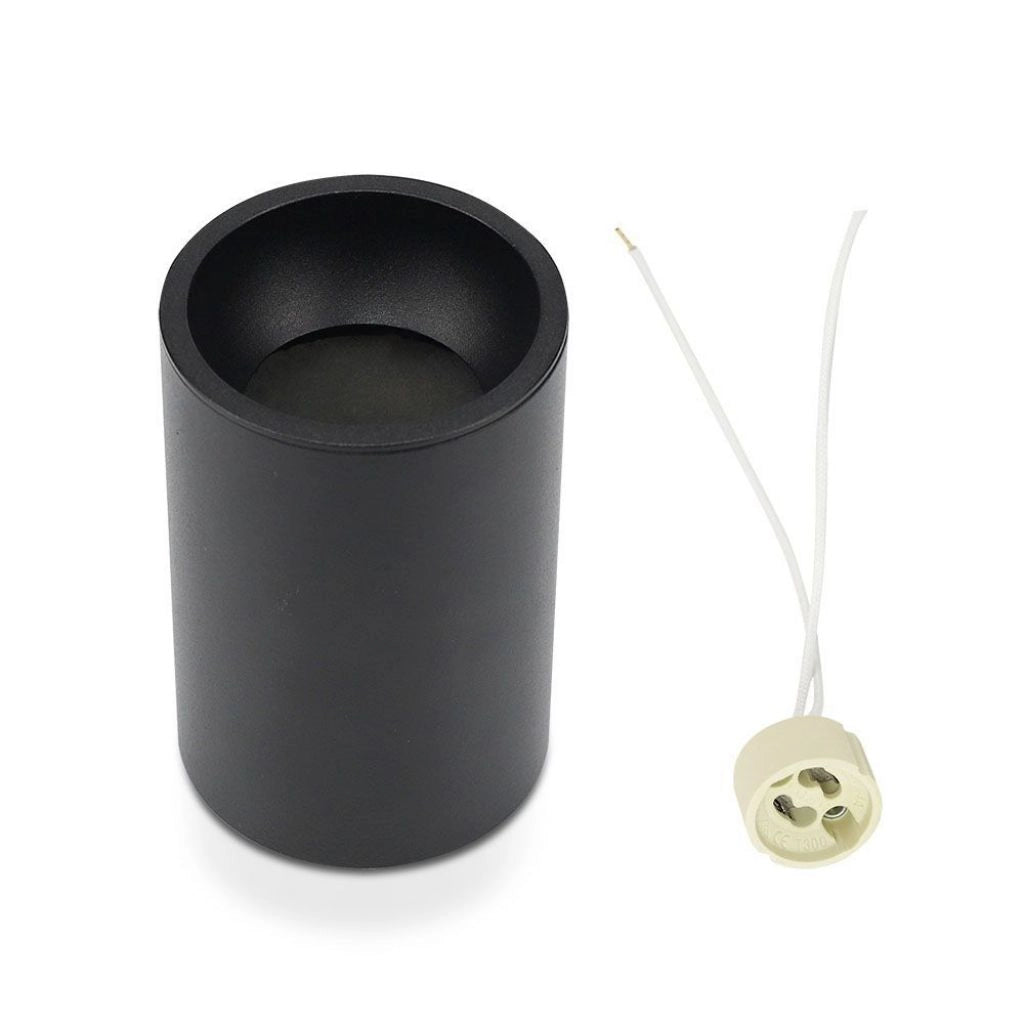 Portafaretto LED Montaggio a Plafone Rotondo GU10 Corpo Nero  SKU:8945