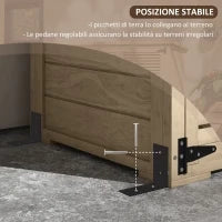 Armadio da Esterno Portaoggetti a 2 Ripiani con Picchetti, in Legno di Abete, 75x50x111/118 cm