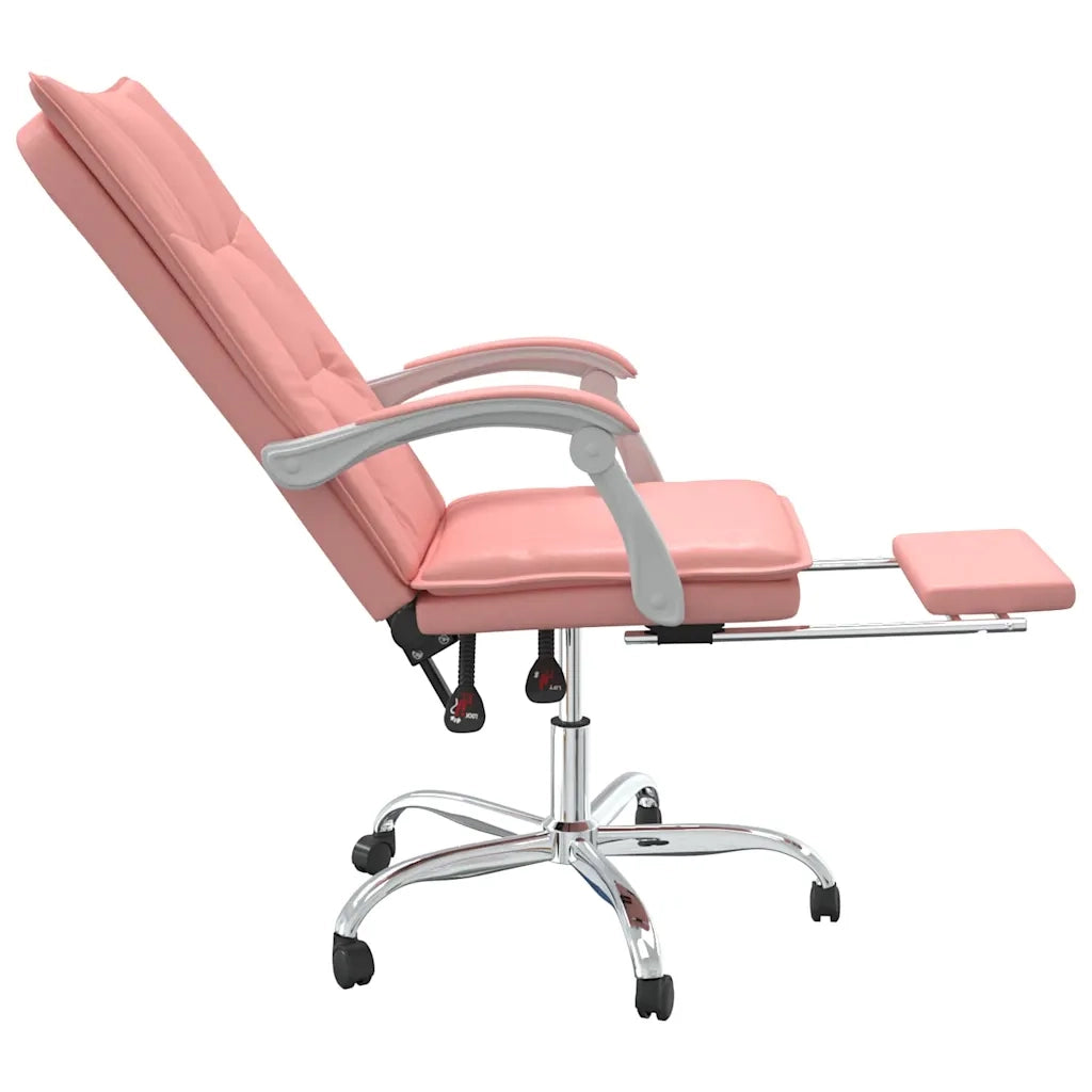 Sedia per studi-Poltrona da Ufficio Reclinabile Rosa in Similpelle 112666