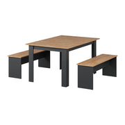 Vicco Set di tavoli da pranzo Antracite/quercia dorata 137.6 x 92.8 cm con 2 panche