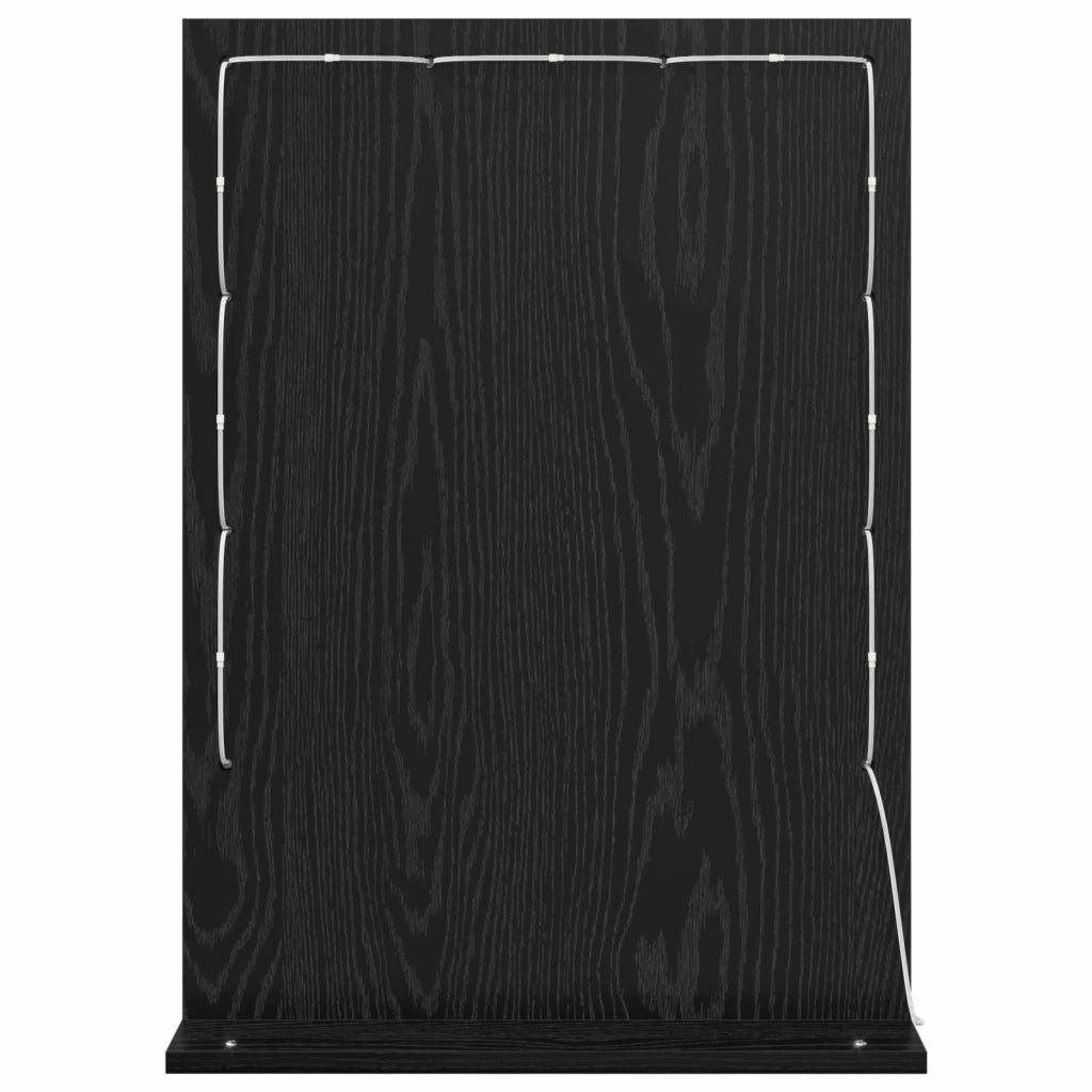 Specchio da Vanità Rettangolare Rovere Nero 70 x 50 x 18 cm 868334
